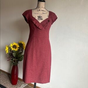 Nanette Lepore Red Pencil Dress Size 4